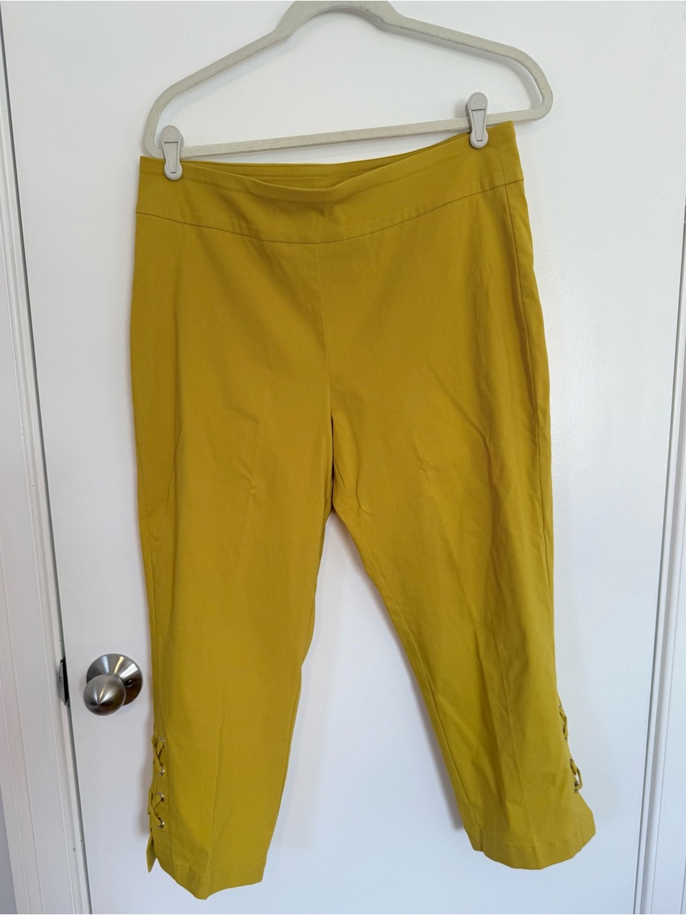 Mustard Yellow Women's Crop Pants